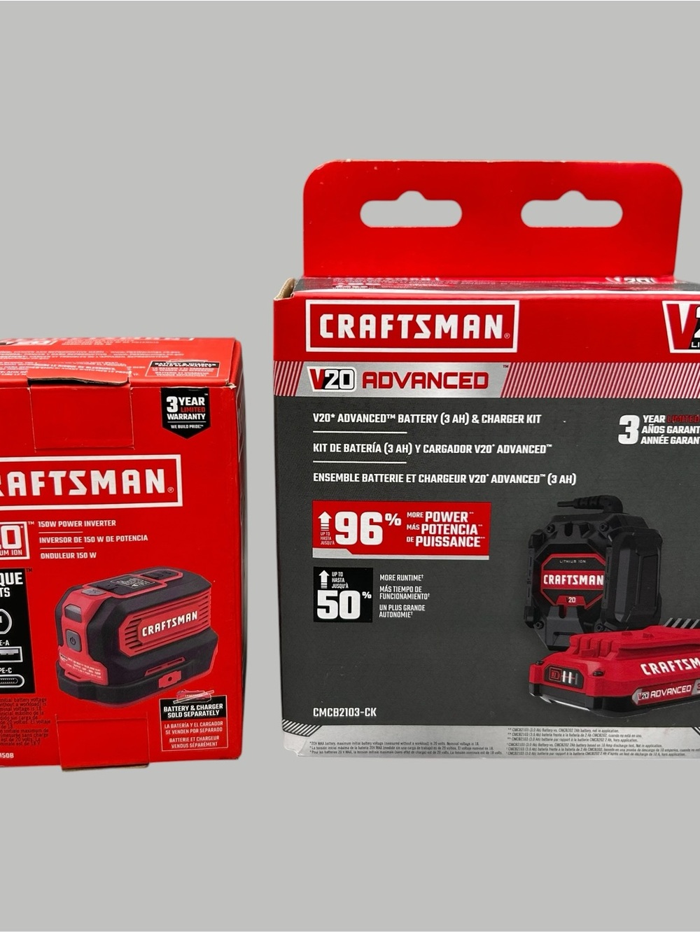 NEW Craftsman V20 150W Power Inverter + Battery and Charging Kit